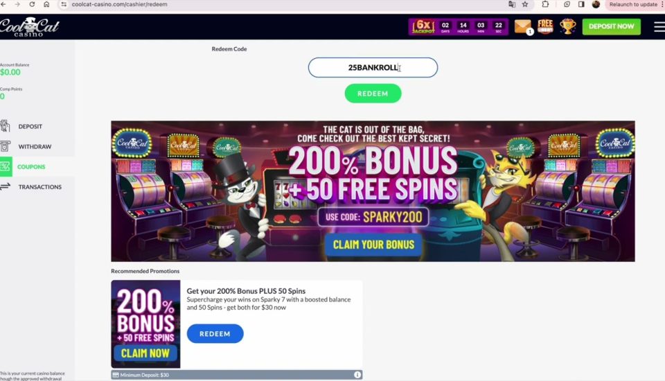 Bonus sans dépôt chez Coolcat Casino Un monde de jeux vous attend